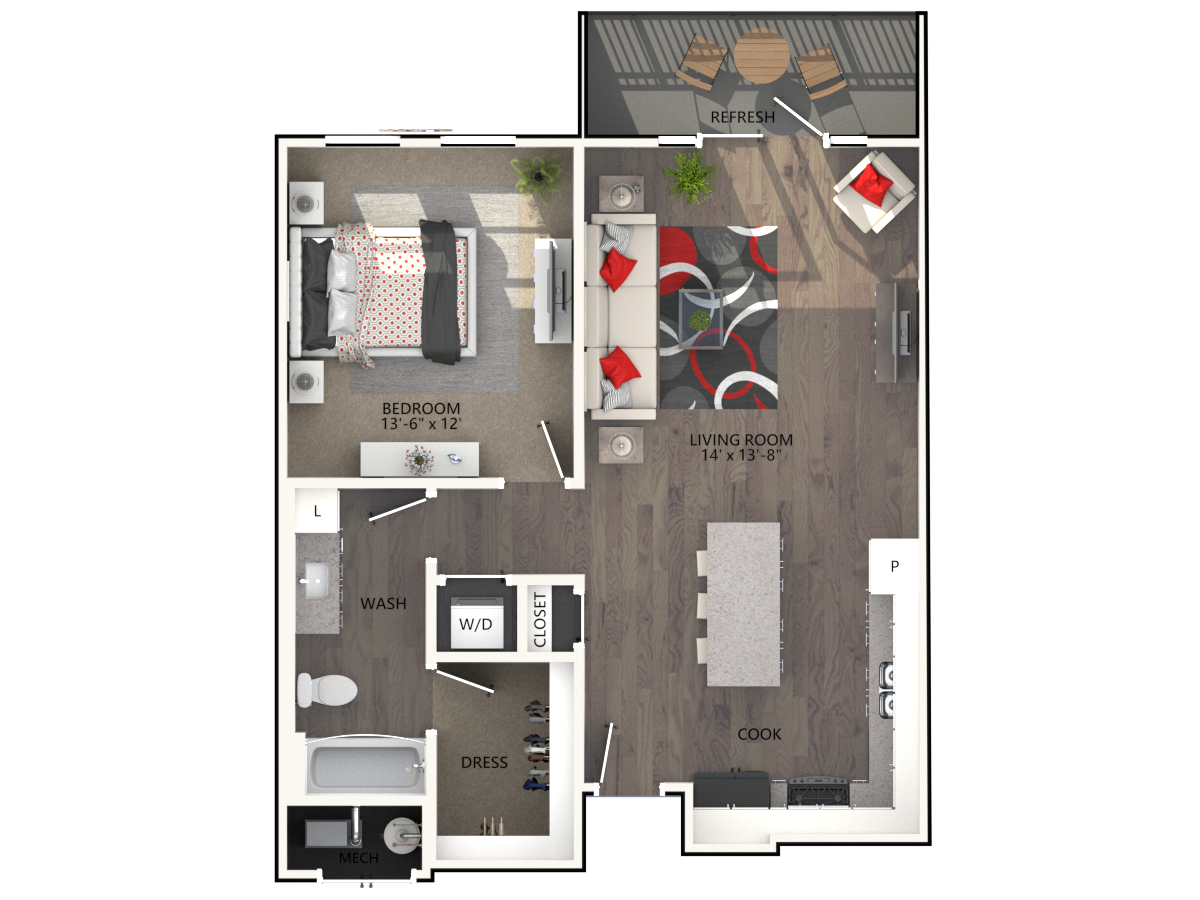 The Montana at Bowery Park Apartments - Floorplan - Mesquite