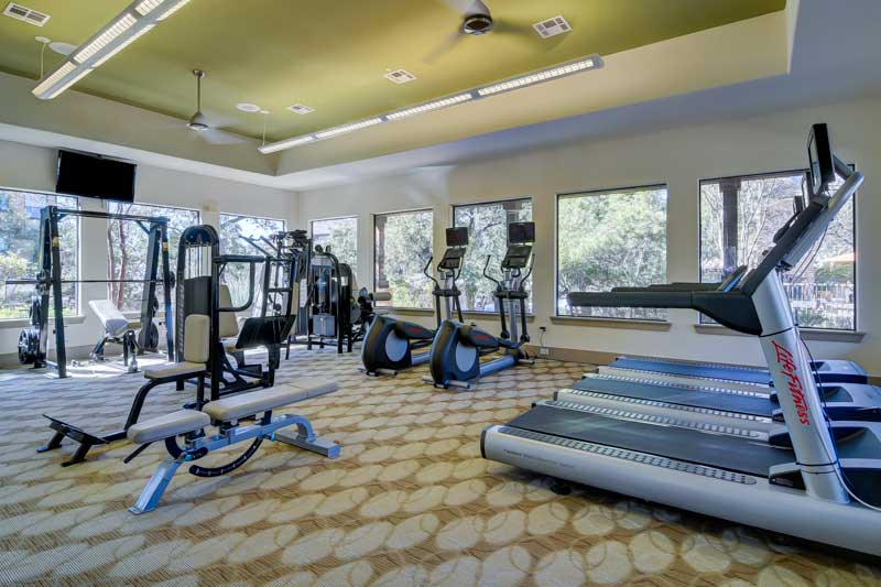 Gym Treadmills at Hilltop at Shavano Apartments in San Antonio, TX