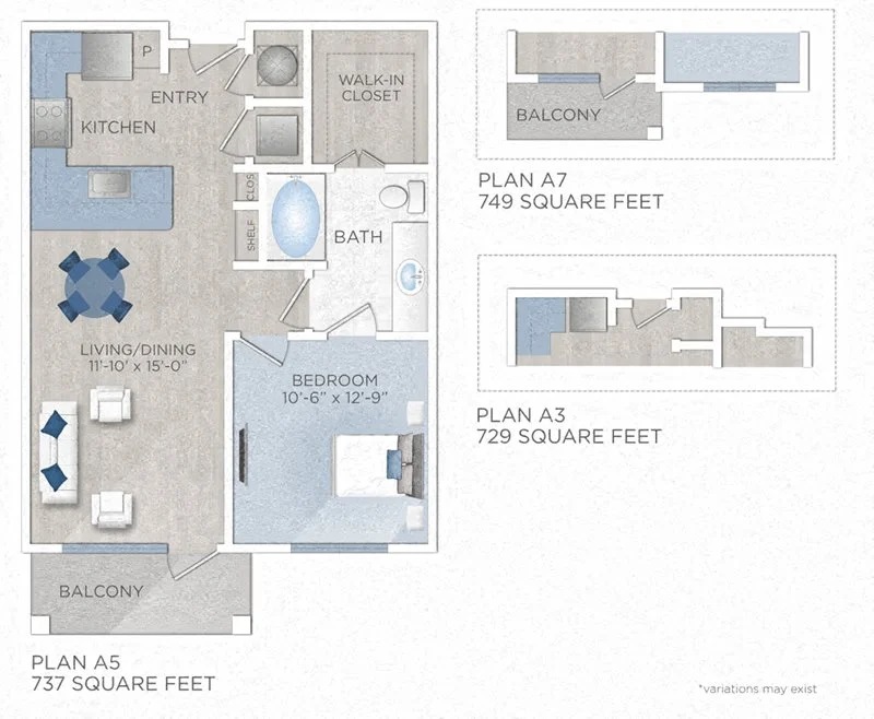 Floor plan layout for A3 & A5 & A7