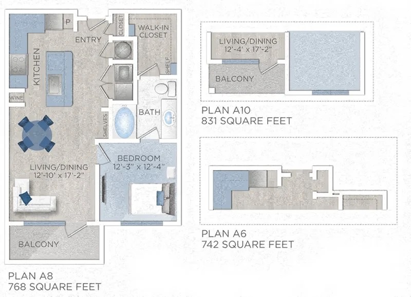 Floor plan layout for A6 & A8 & A10