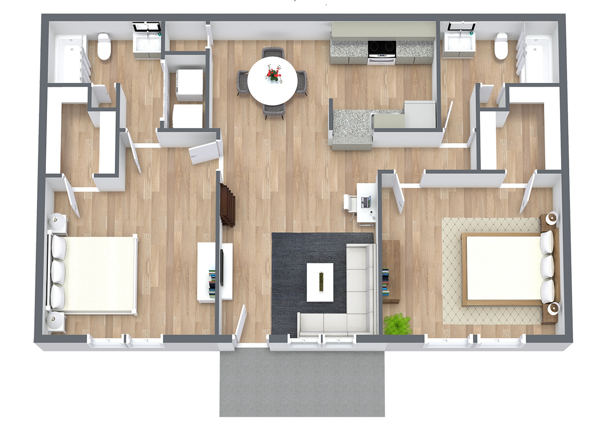 Indian Run Apartments - Floorplan - The Oak | Renovated