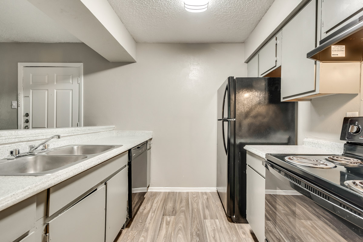 Kitchen Space With Ample Storage at Indigo Apartments in Dallas, TX