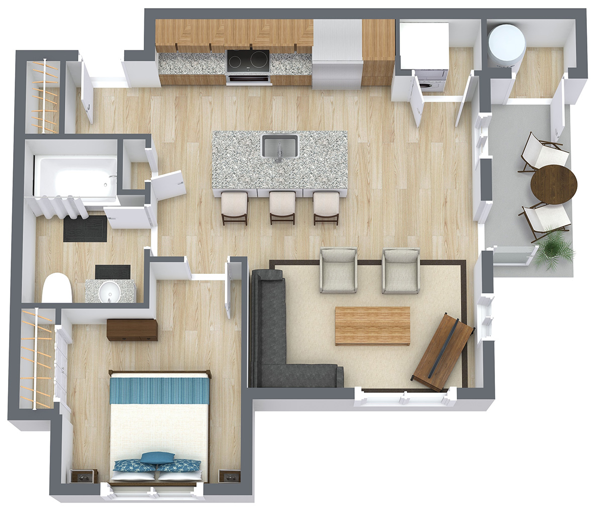 InterQuest Ridge - Floorplan - One Bedroom