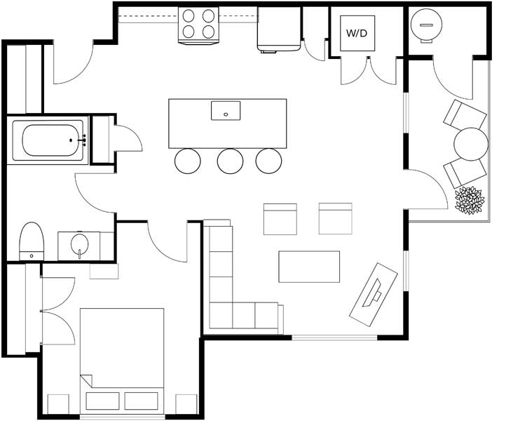 InterQuest Ridge - Floorplan - One Bedroom