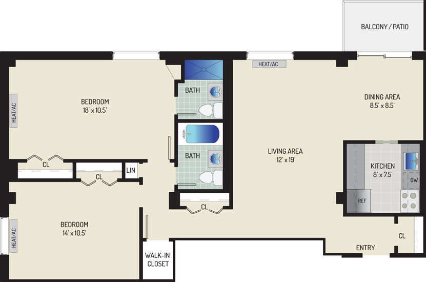 Iverson Towers & Anton House Apartments - Apartment 434301-1101-O2 -