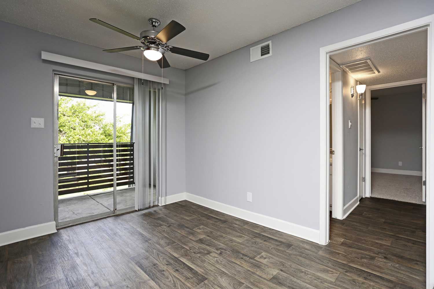 Apartment Interior with Plank Flooring at The Junction Apartments in Arlington, Texas