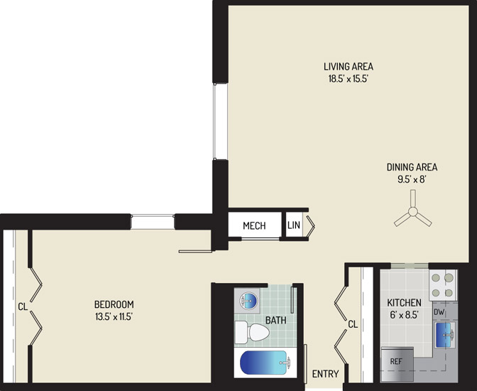 Kenilworth Towers Apartments - Apartment 12W801-418W-D