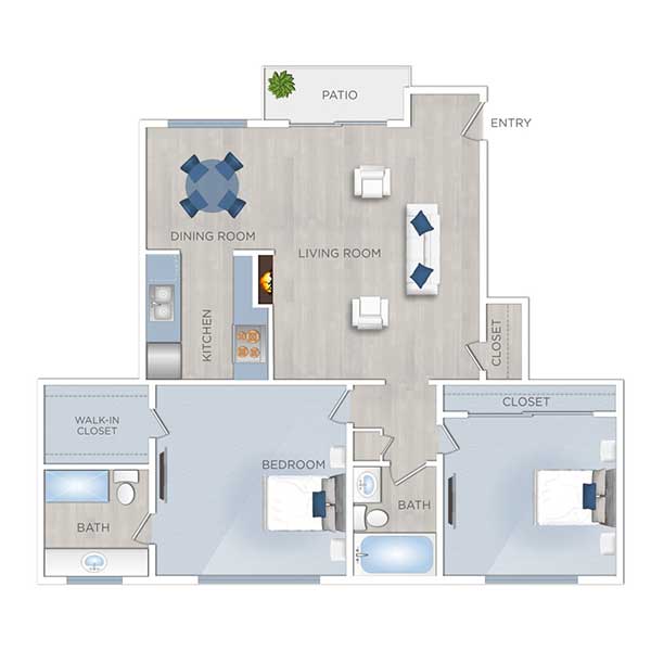 Floor plan layout for Plan D