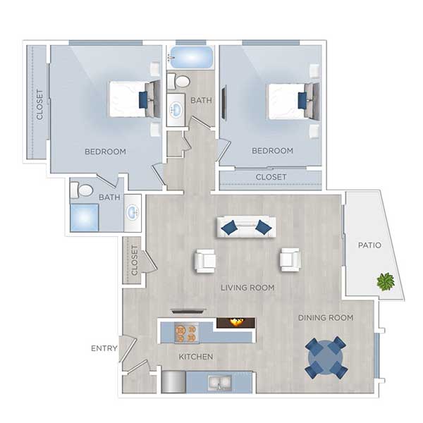 Floor plan layout for Plan F