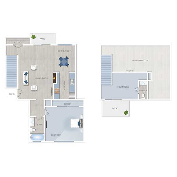 Floor plan layout for Plan L + Loft