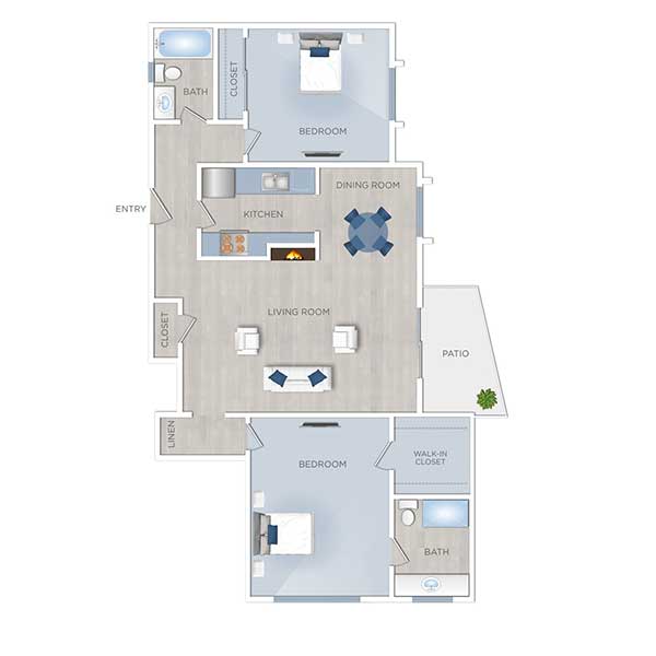 Floor plan layout for Plan P