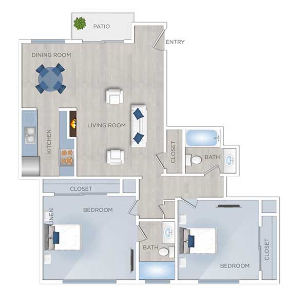 Floor plan layout for Plan Q