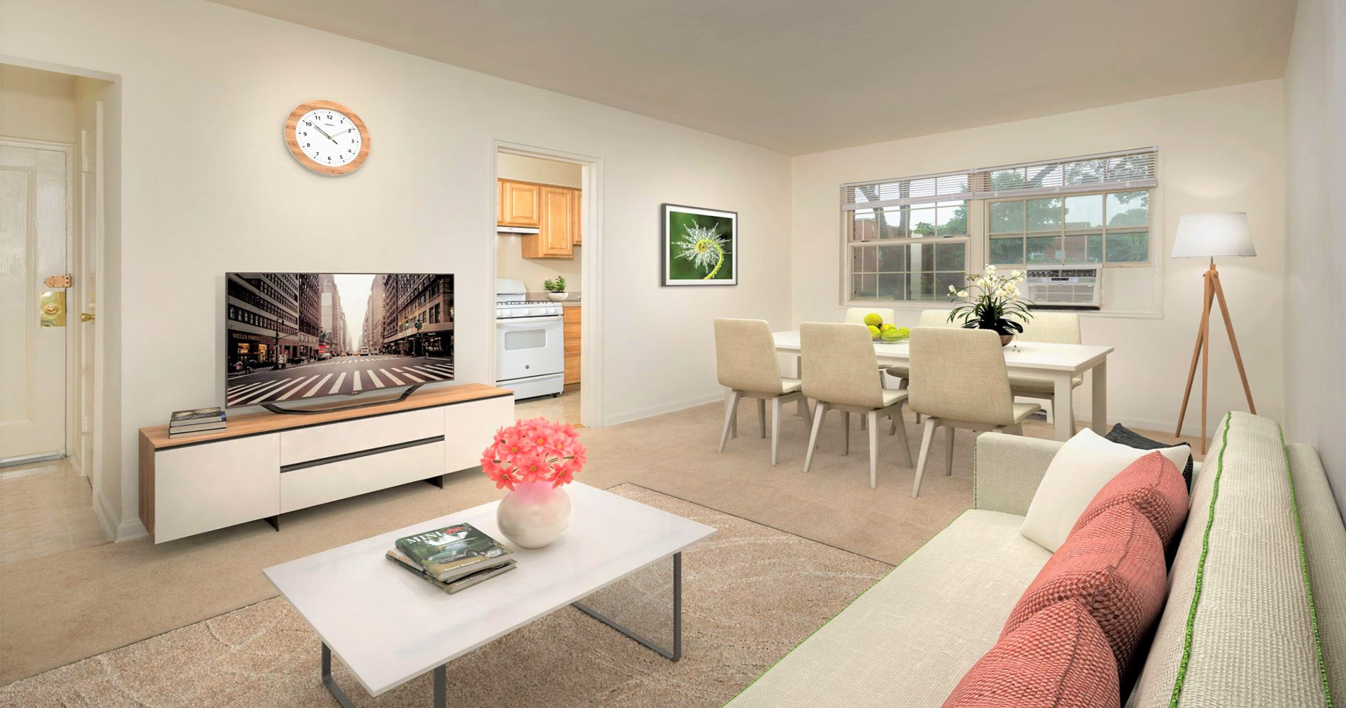 Contemporary Living Room Interior in Kirkwood Apartments