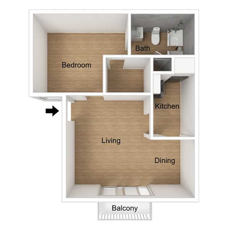 Floor plan layout for A1