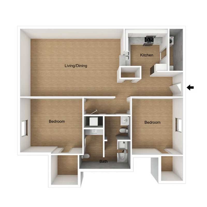 Floor plan layout for B2