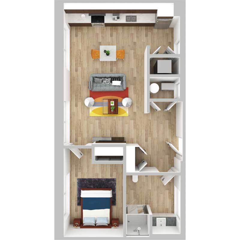 Floorplan - One Bedroom image