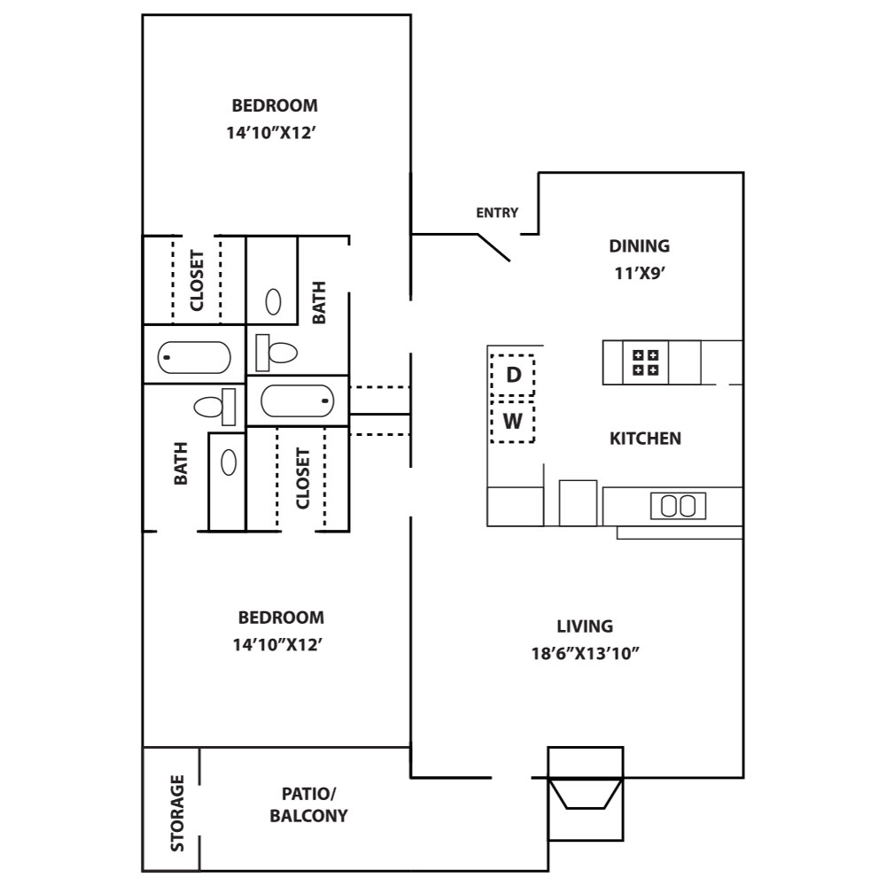 Las Brisas Apartments - Floorplan - Malibu
