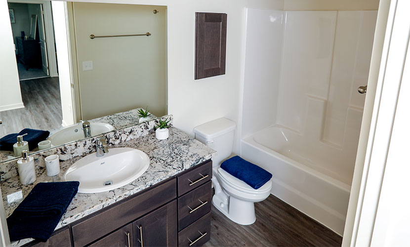 Spacious Bathrooms at Legacy 23 Apartments in Columbus, Nebraska