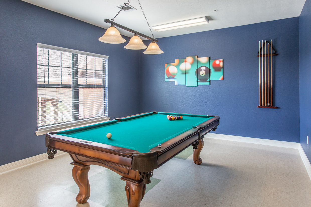 Social Room With Billiard Table at the Legacy Senior Living Apartments