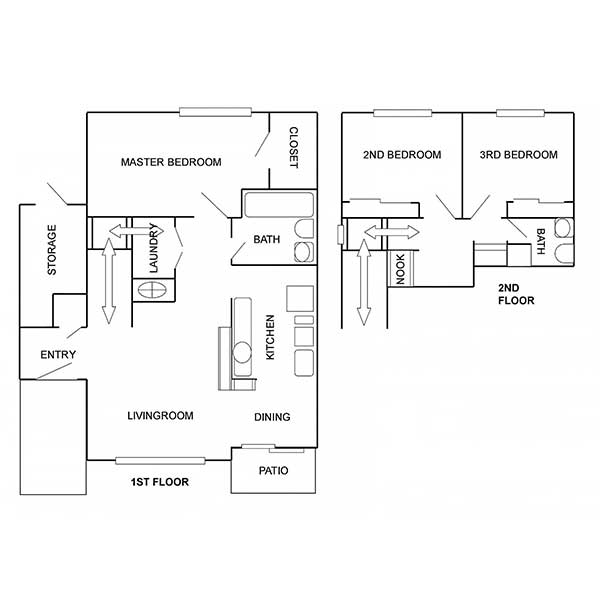 Lexington Hills - Floorplan - 3 Bed 2 Bath Townhome