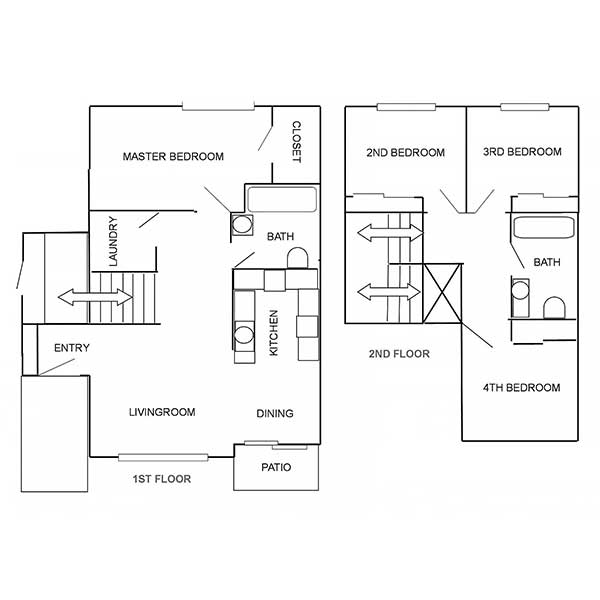 Lexington Hills - Floorplan - 4 Bed 2 Bath Townhome