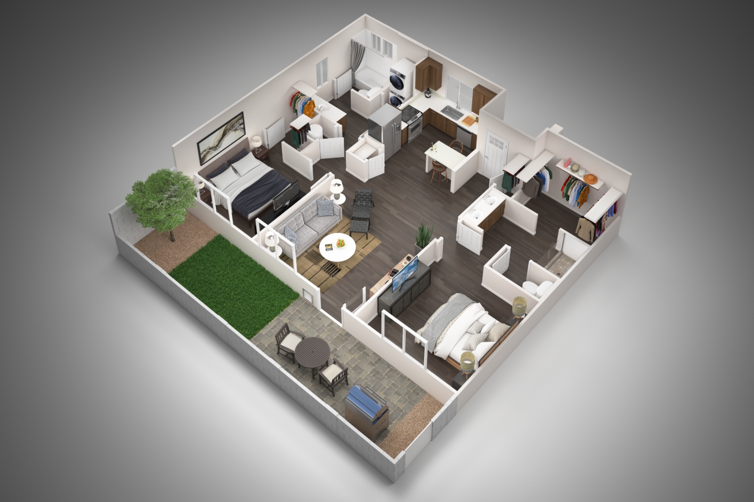 Floor plan layout for 2BR