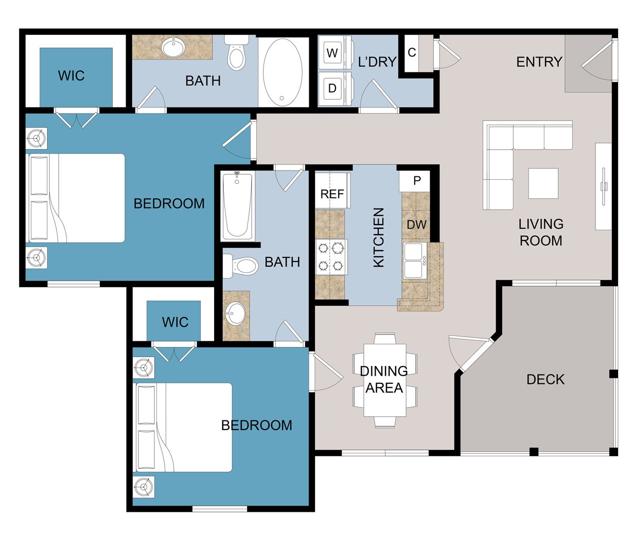 Floor plan layout for D Plan