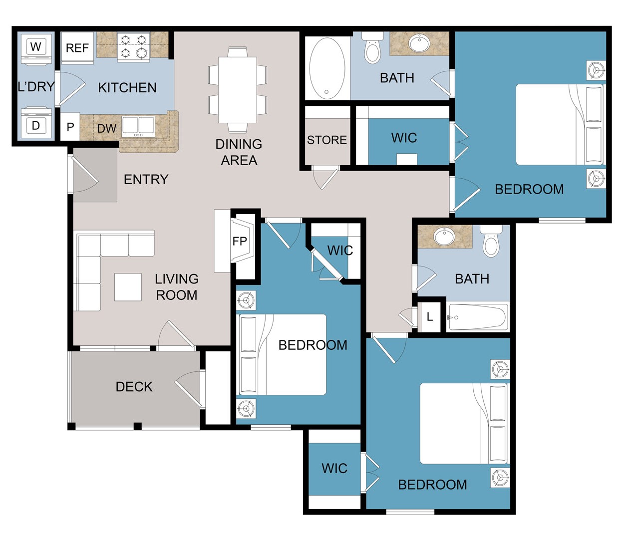 Floor plan layout for F Plan