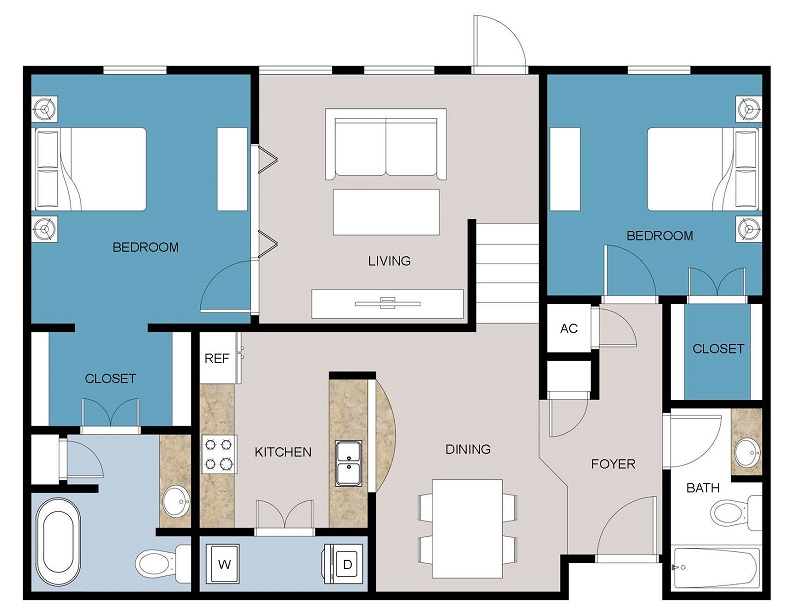 Floor plan layout for D2