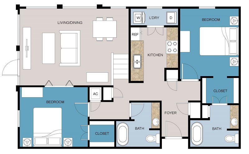 Floor plan layout for F