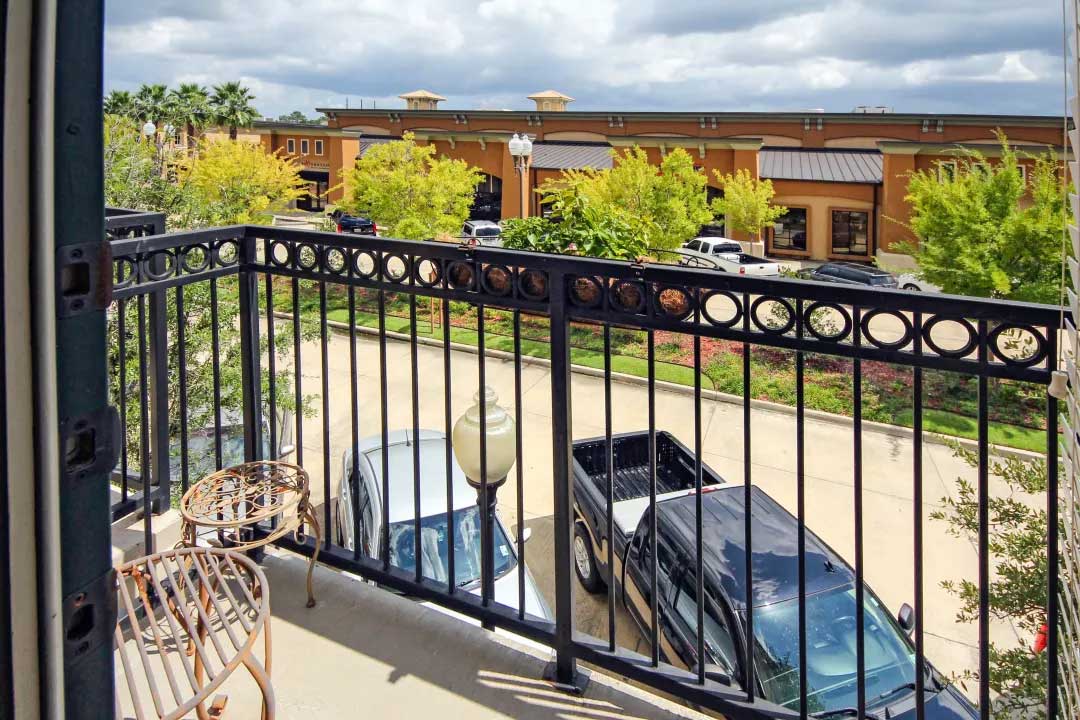 Balcony View at Mainstreet at River Ranch Apartments in Lafayette, LA
