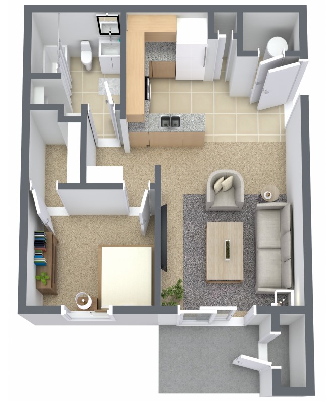 Floorplan - 1 Bedroom image