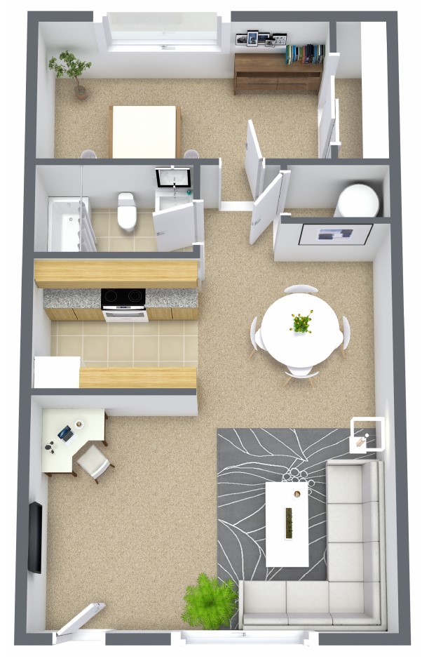 Floorplan - 1 Bedroom image