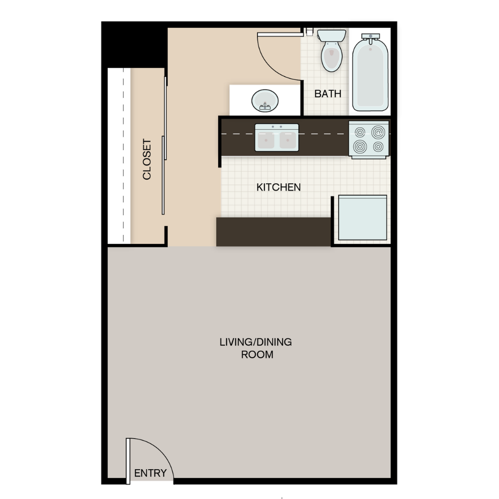 Marigold Apartments - Floorplan - Studio