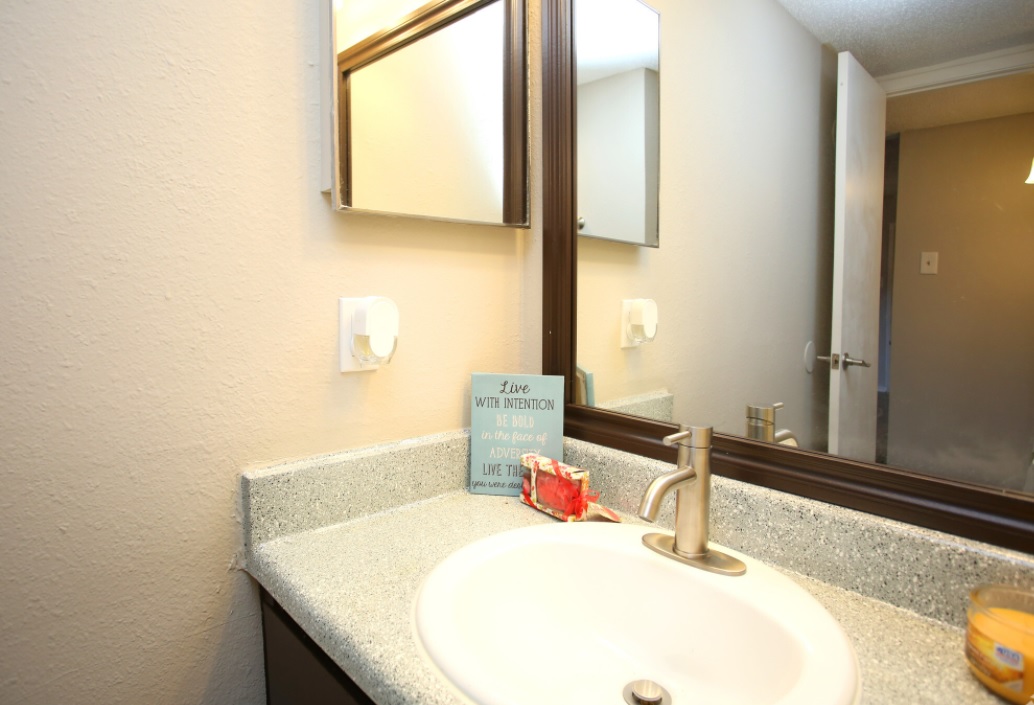 Modern Bathroom Fixtures  at Marine Creek Apartments in Fort Worth, Texas