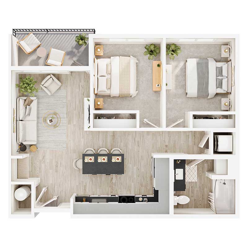 Floor plan layout for B1 - 70% AMI