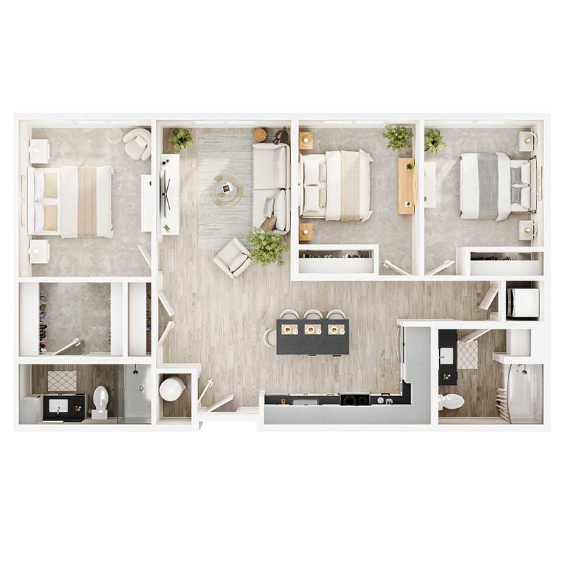 Floor plan layout for C1 - 70% AMI
