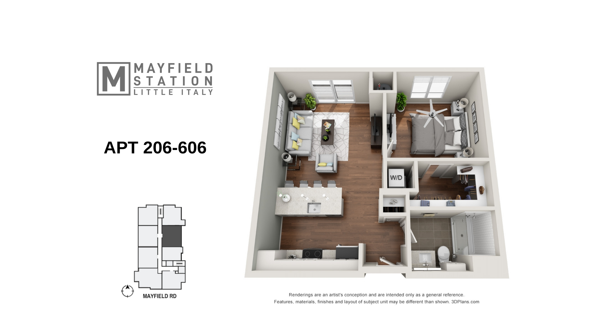 Mayfield Station Apartments - Floorplan - APT 206-606