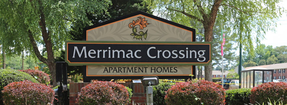 Property Signage at Merrimac Crossing Apartment Homes