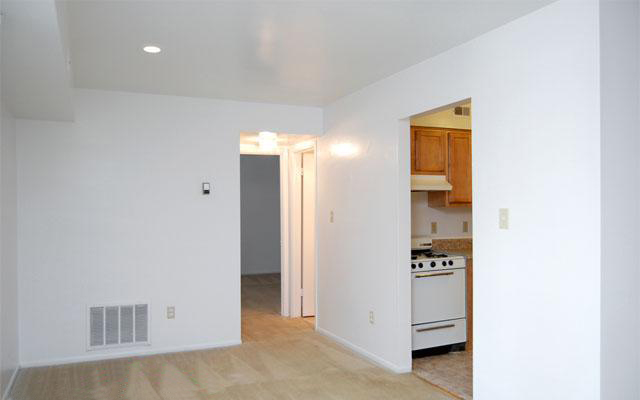 Kitchen and Dining Area at the Merrimac Crossing Apartment Homes