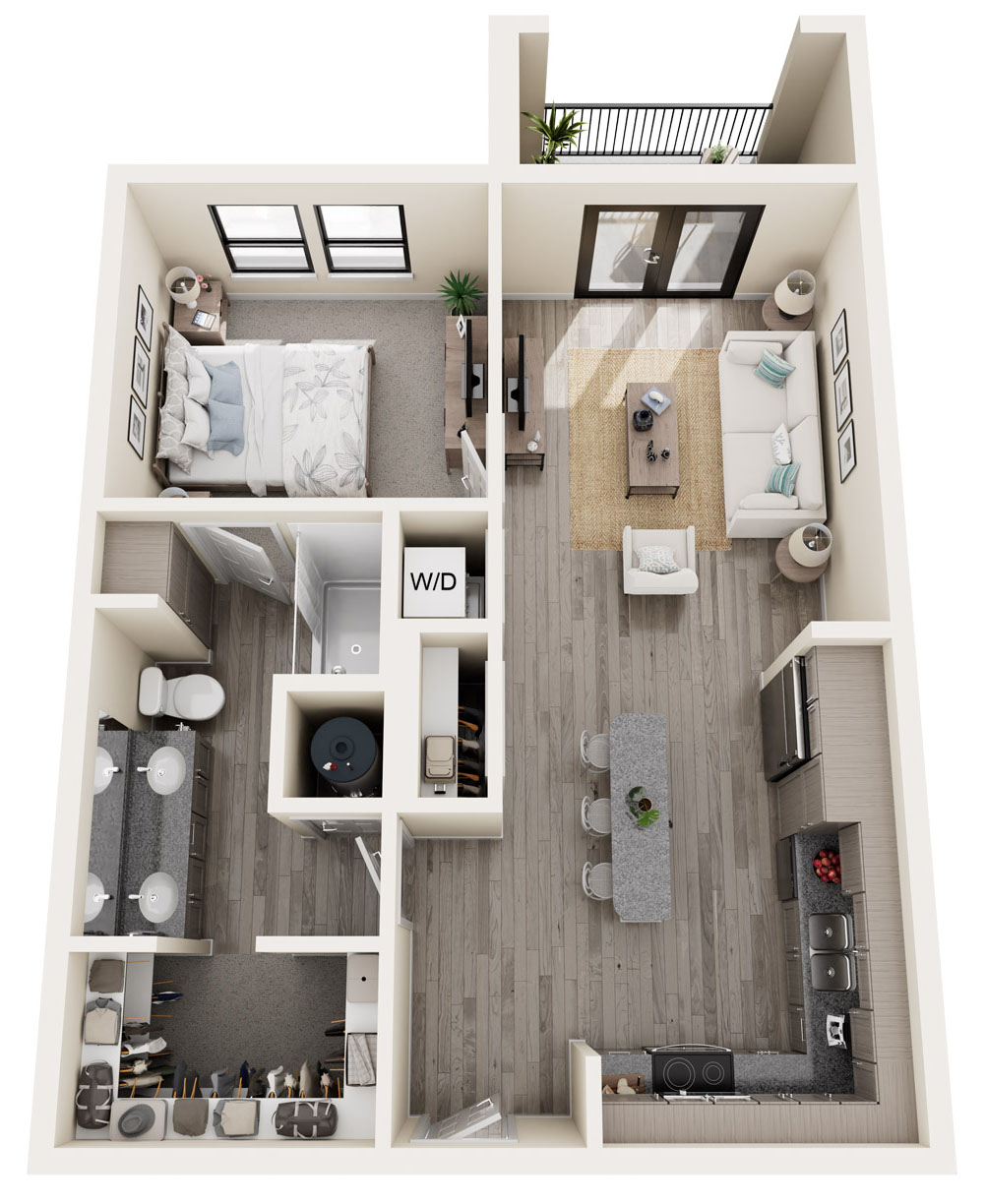 Informative Picture of One Bed/One Bath - 732 sq ft - 30% AMI