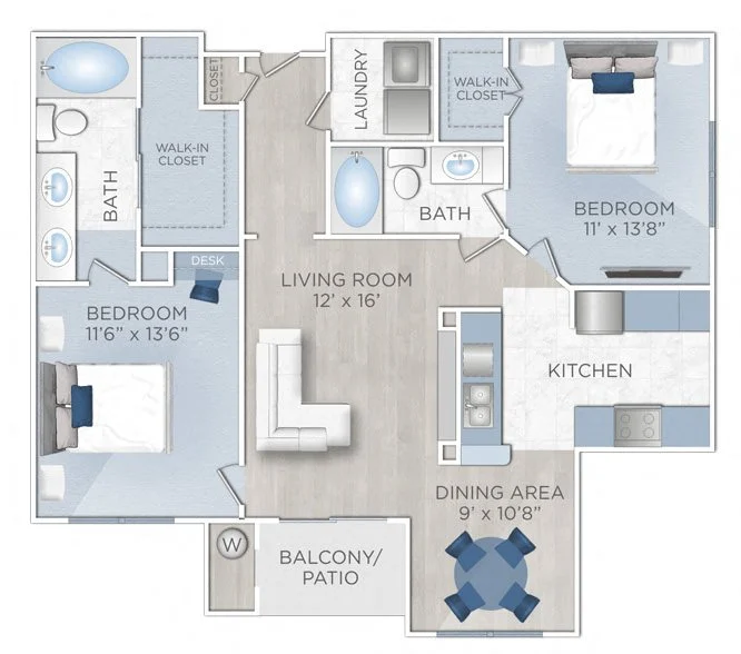 Floor plan layout for E