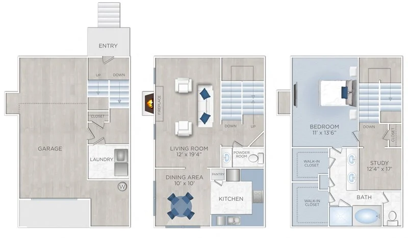 Floor plan layout for Town House F