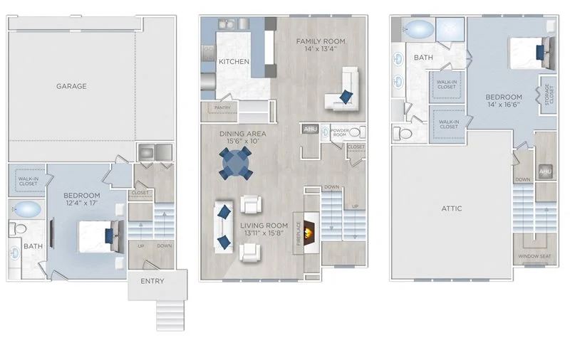 Floor plan layout for Town House H