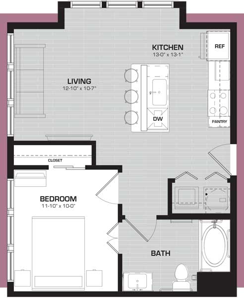 Midway Row House - Floorplan - Redhead - Flats