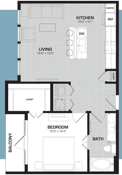 Midway Row House - Floorplan - Wood Duck - Flats