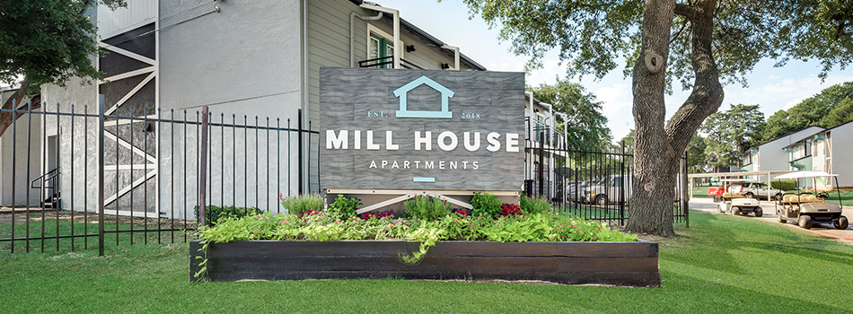 Signage at Mill House Apartments