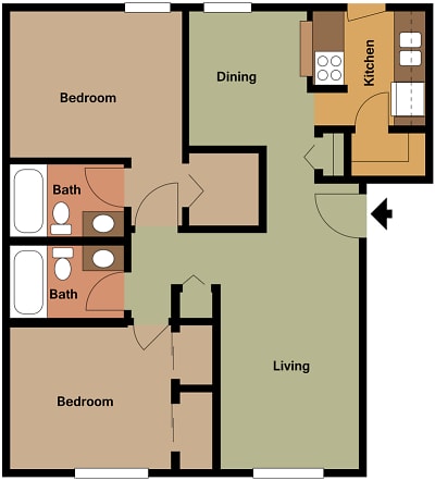 Mill House Apartments - Floorplan - MH2 B4
