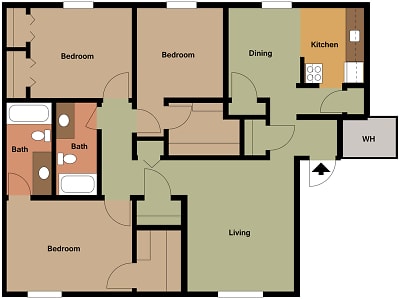Mill House Apartments - Floorplan - MH2 C