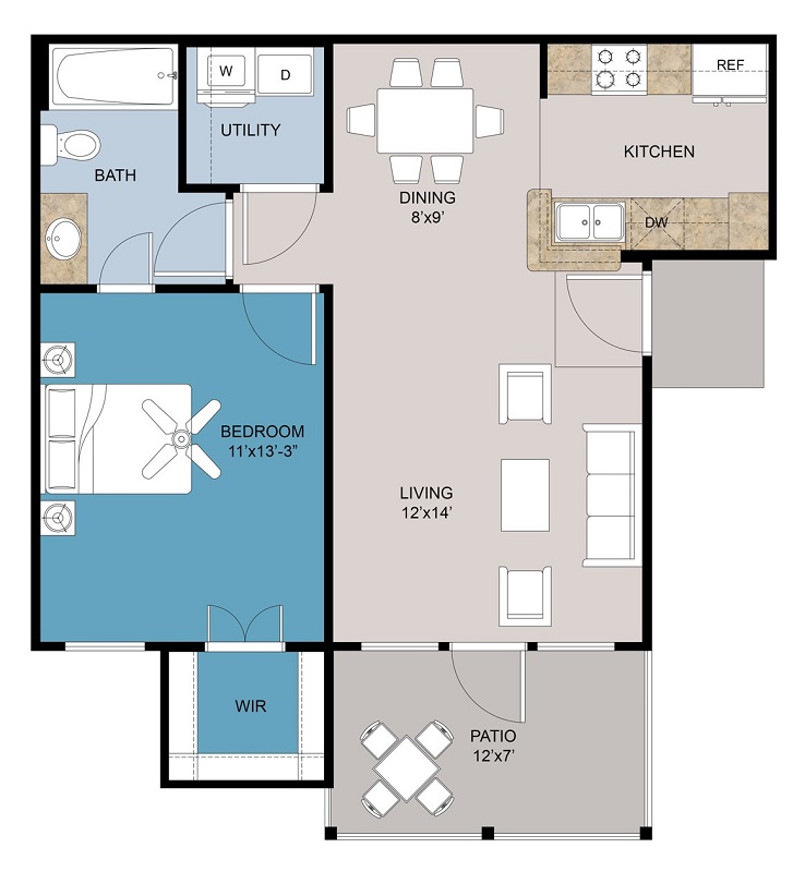 Floor plan layout for A